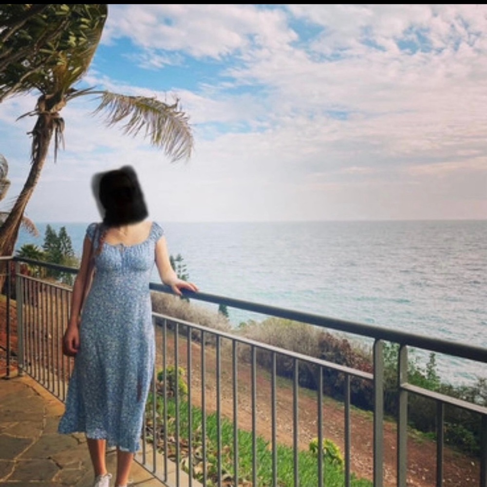 Forever New 90s Square Neck Midi Dress